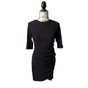 Francesca’s Black Ruched Bodycon Dress